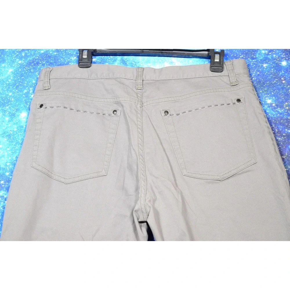 John Varvatos Jeans Mens 36x32 Gray Denim Straight Leg Stretch Skull Rivet Pants